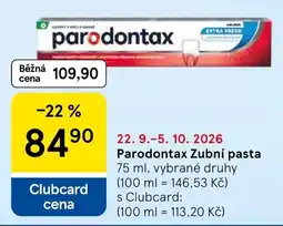 Tesco Parodontax Zubní pasta nabídka
