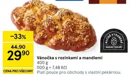 Tesco Vánočka s rozinkami a mandlemi nabídka