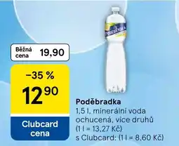 Tesco Poděbradka minerální voda ochucená více druhů nabídka