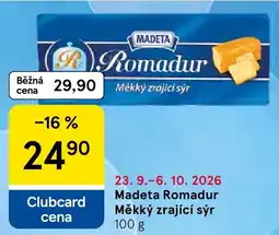 Tesco Madeta Romadur Měkký zrající sýr nabídka