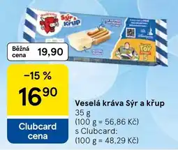 Tesco Veselá kráva sýr a křup nabídka