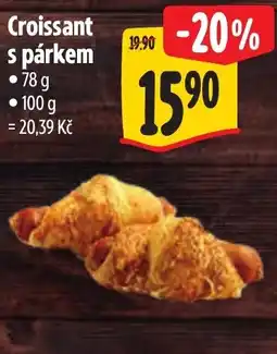 Albert Croissant s párkem nabídka