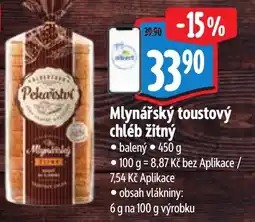 Albert Pekařství mlynářský toutový chléb žitný nabídka