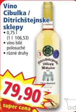 Norma Cibulka Ditrichštejnské sklepy nabídka