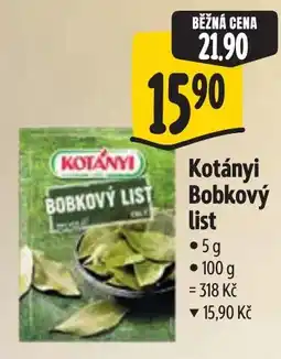 Albert Kotányi Bobkový list nabídka