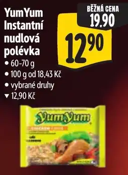 Albert YumYum instantní nudlová polévka nabídka