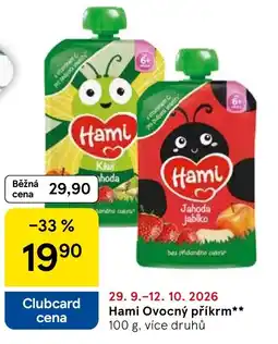 Tesco Hami Ovocný příkrm nabídka