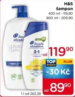 TOP drogerie H&S šampon nabídka