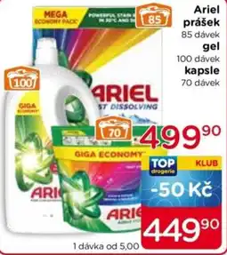 TOP drogerie Ariel prášek gel kapsle nabídka