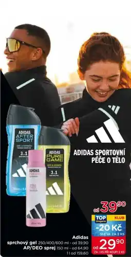 TOP drogerie Adidas sportovní péče o tělo nabídka