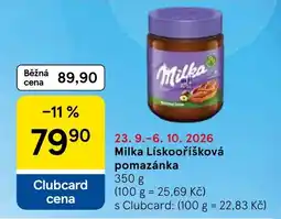 Tesco Milka liskooříšková pomazánka nabídka