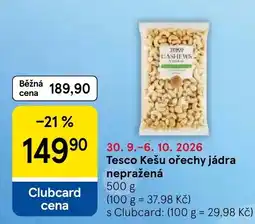 Tesco Tesco Kešu ořechy jádra nabídka