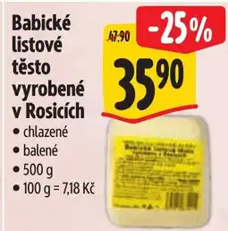 Albert Babické listové těsto nabídka