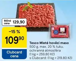 Tesco Tesco Mleté hovězí maso nabídka