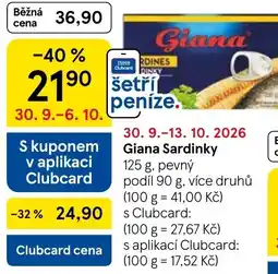 Tesco Giana Sardinky nabídka