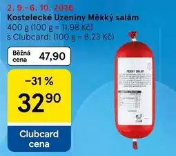 Tesco Kostelecké Uzeniny Měkký salám nabídka