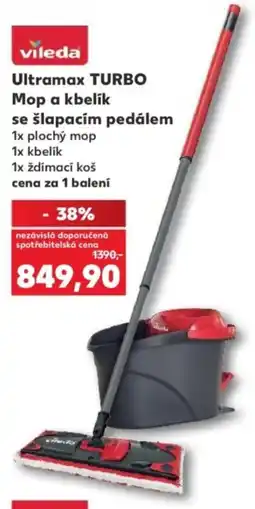 Kaufland Vileda ultramax turbo mop a kbelík se šlapacím pedálem nabídka