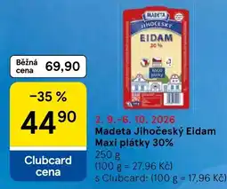 Tesco Madeta Jihočeský Eidam nabídka