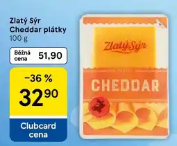 Tesco Zlatý Sýr Cheddar plátky nabídka