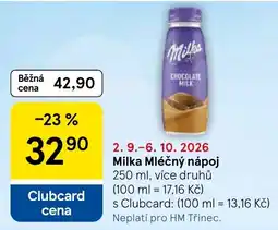 Tesco Milka mléčný nápoj nabídka