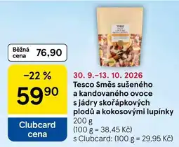 Tesco Tesco směs sušeného a kandovaného ovoce s jádry skořápkových plodů a kokosovými lupínky nabídka
