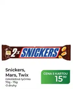 Tamda Foods Snickers, Mars, Twix čokoládová tyčinka nabídka