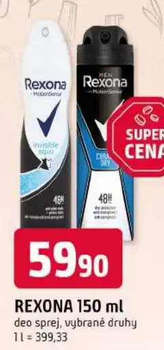 Trefa Rexona deo sprej, vybrané druhy nabídka