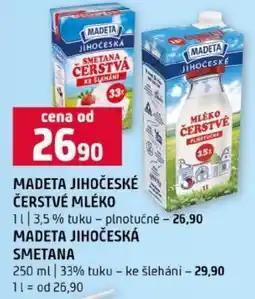 Terno Madeta jihočeská čerstvé mléko nabídka