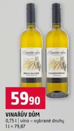 Terno Vinařův dům vino – vybrané druhy nabídka