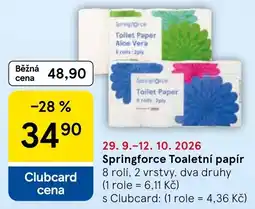 Tesco Springforce toaletní papír nabídka