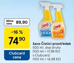 Tesco Savo čistící prostředek nabídka