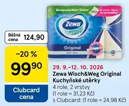 Tesco Zewa kuchyňské utěrky nabídka