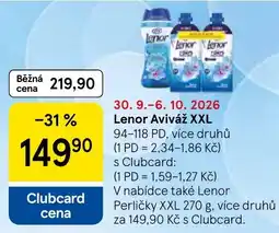 Tesco Lenor Aviváž XXL nabídka