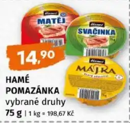 Terno Hame pomazánka vybrané druhy nabídka