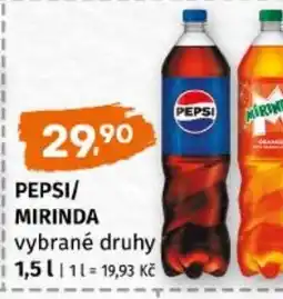 Terno Pepsi/ Mirinda vybrané druhy nabídka