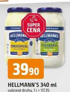 Trefa Hellmann's majonéza, tatarská omáčka 340ml, vybrané druhy nabídka