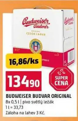 Terno BUDWEISER BUDVAR ORIGINAL 8x 0,5l pivo světlý ležák nabídka