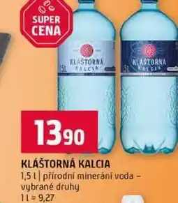 Terno KLÁŠTORNÁ KALCIA 1,5l přírodní minerání voda vybrané druhy nabídka
