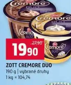 Terno ZOTT CREMORE DUO 190 g vybrané druhy nabídka