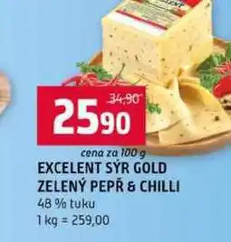 Terno EXCELENT SÝR GOLD ZELENÝ PEPŘ & CHILLI 48 % tuku nabídka