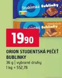 Terno ORION STUDENTSKÁ PEČEŤ BUBLINKY 36 g vybrané druhy nabídka
