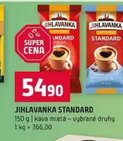 Terno JIHLAVANKA STANDARD 150 g káva mletá vybrané druhy nabídka