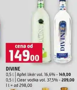 Terno DIVINE 0,5l Apfel likér vol. 16,6% 0,5l Clear vodka vol. 37,5% nabídka