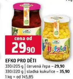Terno EFKO PRO DĚTI 330/205 g červená řepa 330/220 g sladká kukuřice nabídka