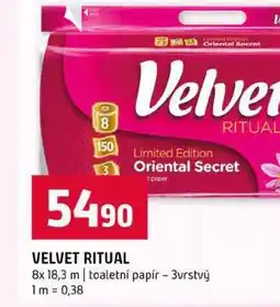 Terno VELVET RITUAL 8x 18,3 m toaletní papír 3vrstvý nabídka