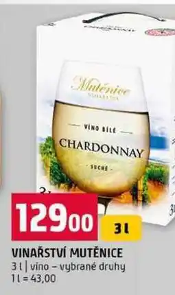 Terno VINAŘSTVÍ MUTÉNICE 3l vino vybrané druhy nabídka