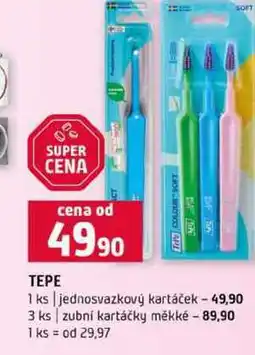 Terno TEPE 1 ks jednosvazkový kartáček 3 ks zubní kartáčky měkké nabídka
