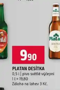 Terno PLATAN DESÍTKA 0,5l pivo světlé výčepní nabídka