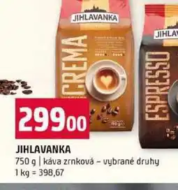 Terno JIHLAVANKA 750 g káva zrnková vybrané druhy nabídka