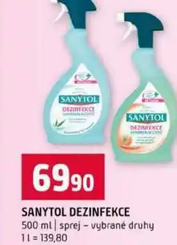 Terno SANYTOL DEZINFEKCE 500 ml sprej vybrané druhy nabídka